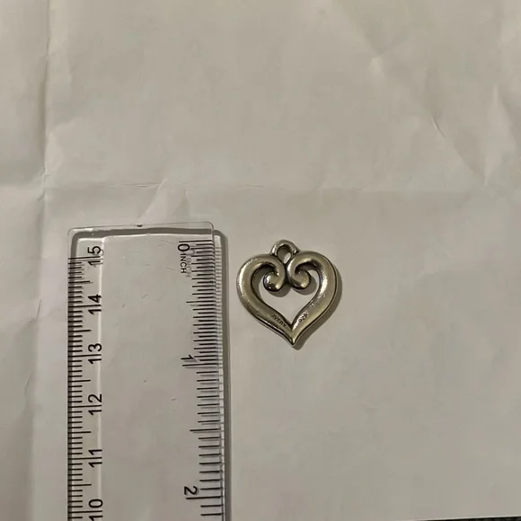 Retired scroll heart pendant by James Avery - Picture 6 of 7